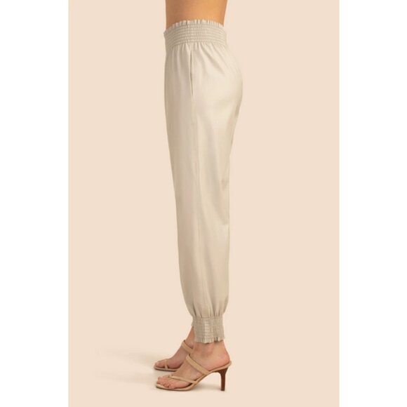 💕TRINA TURK💕 Channel Islands Pant Oyster White Light Beige Neutral Small S NWT - Picture 4 of 12
